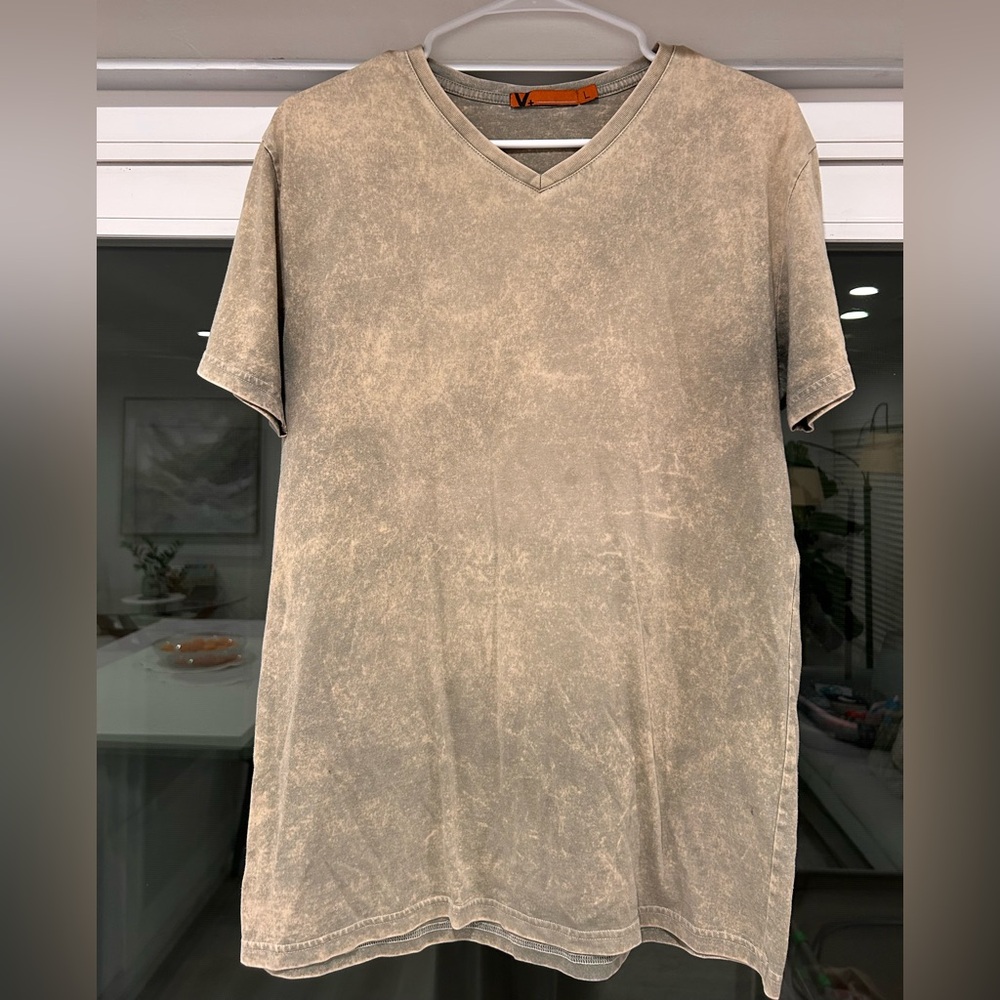 V-Neck Washed Green Tee (Size L)